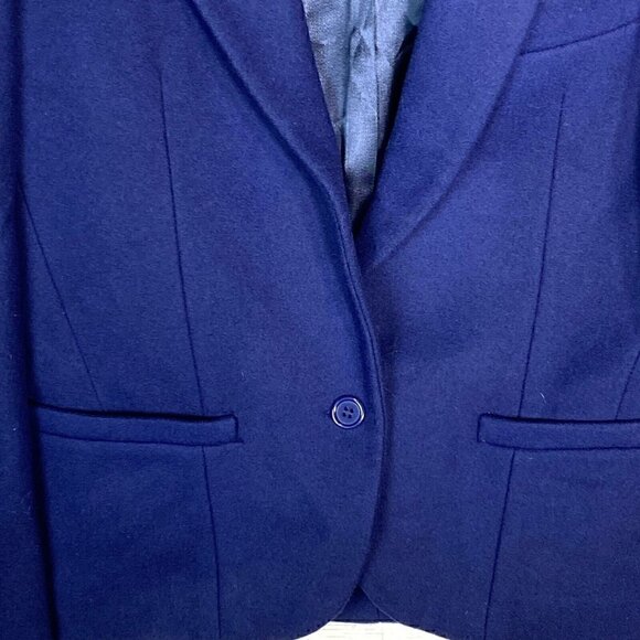 Kenzo Paris Cashmere Wool Navy Blue Blazer Cropped Women’s 6 - Picture 2 of 5